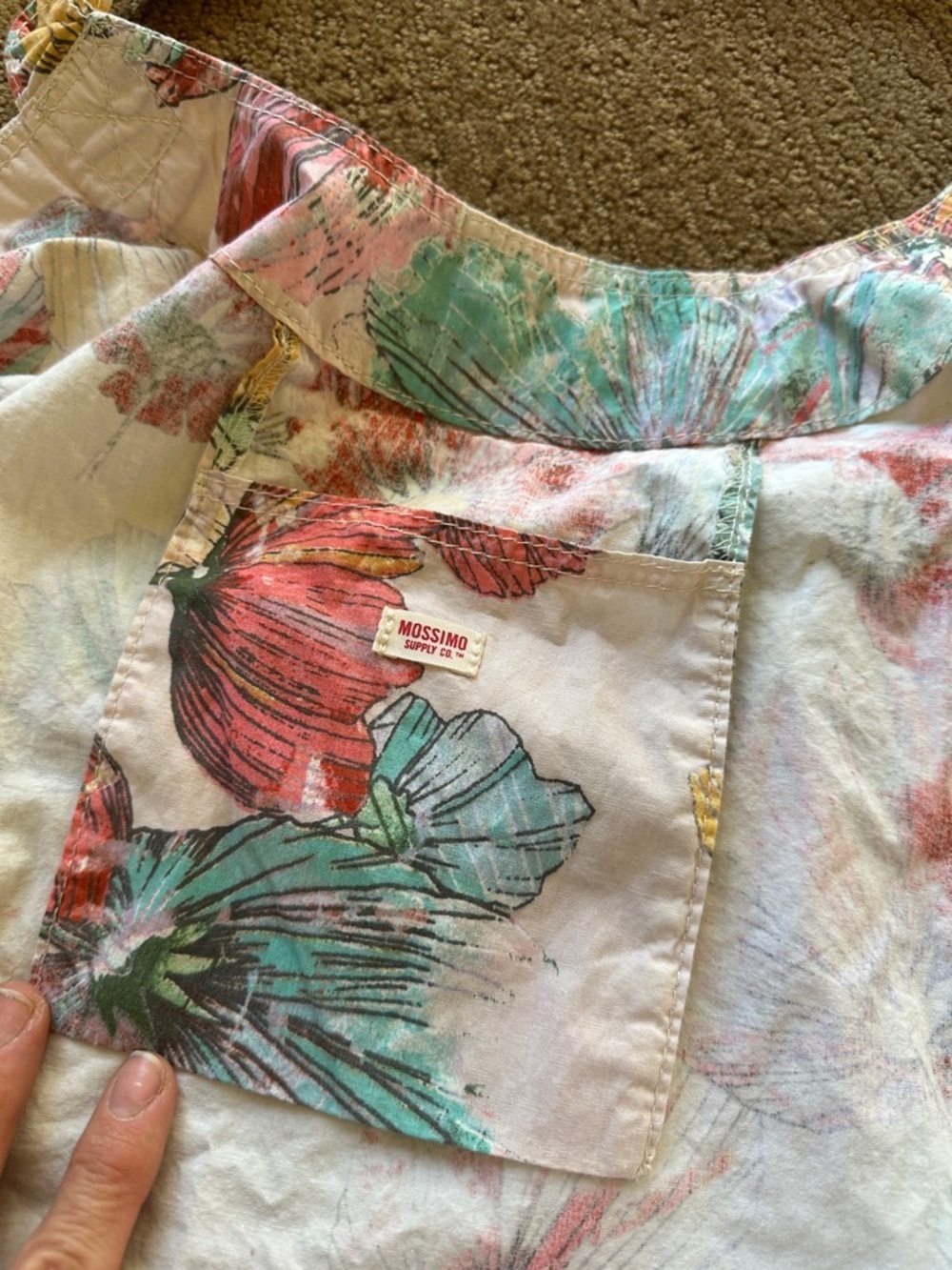Mossimo Supply Co. Floral Tote Bag White with Yellow Pink Teal Accents Beach Bag - Picture 4 of 5